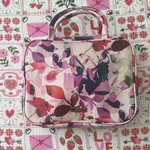 Floral Pink Cosmetic Bag/ travel toiletry case